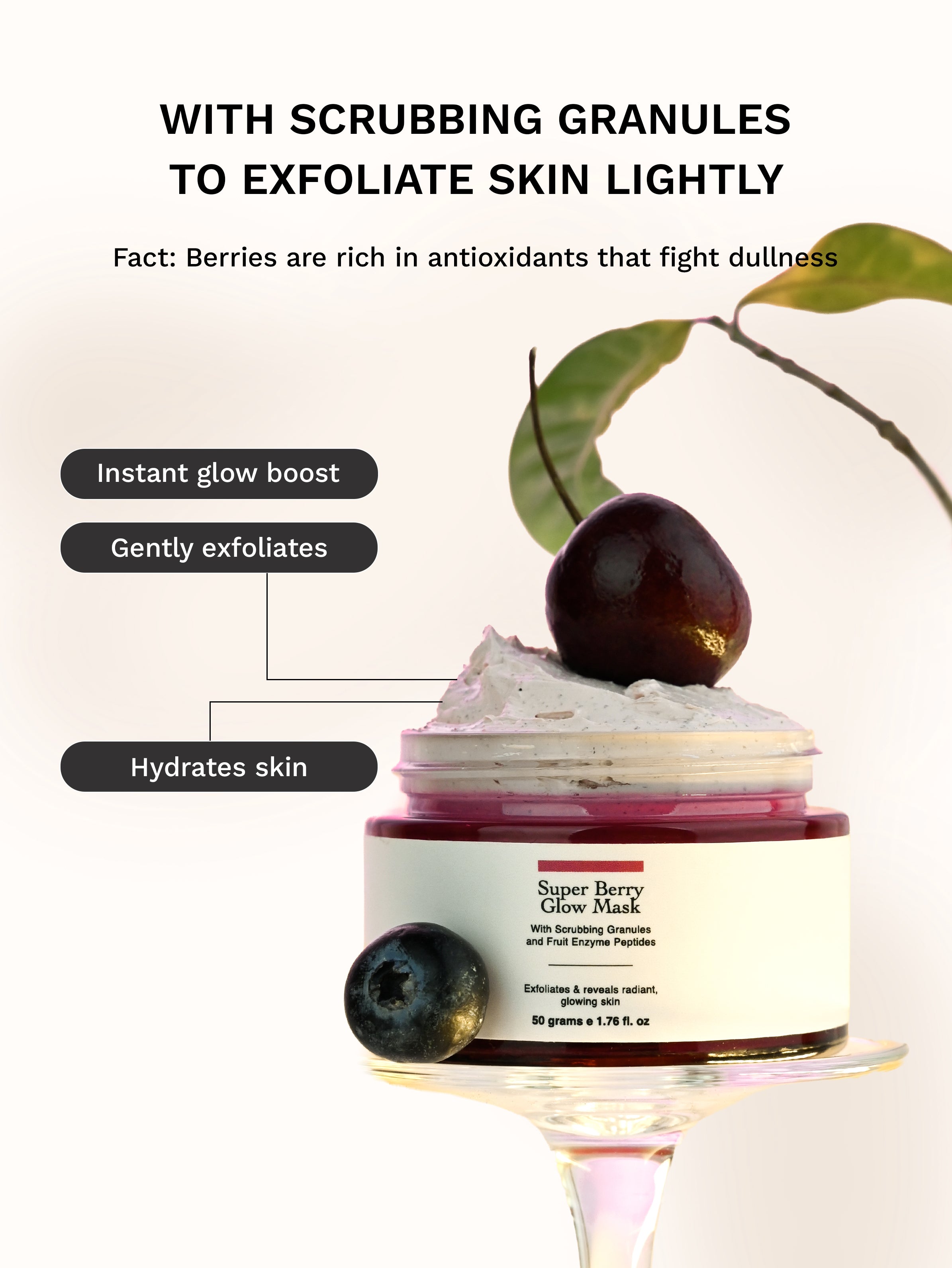 Super Berry Glow Mask with Fruit Enzyme & Scrubbing Granules
