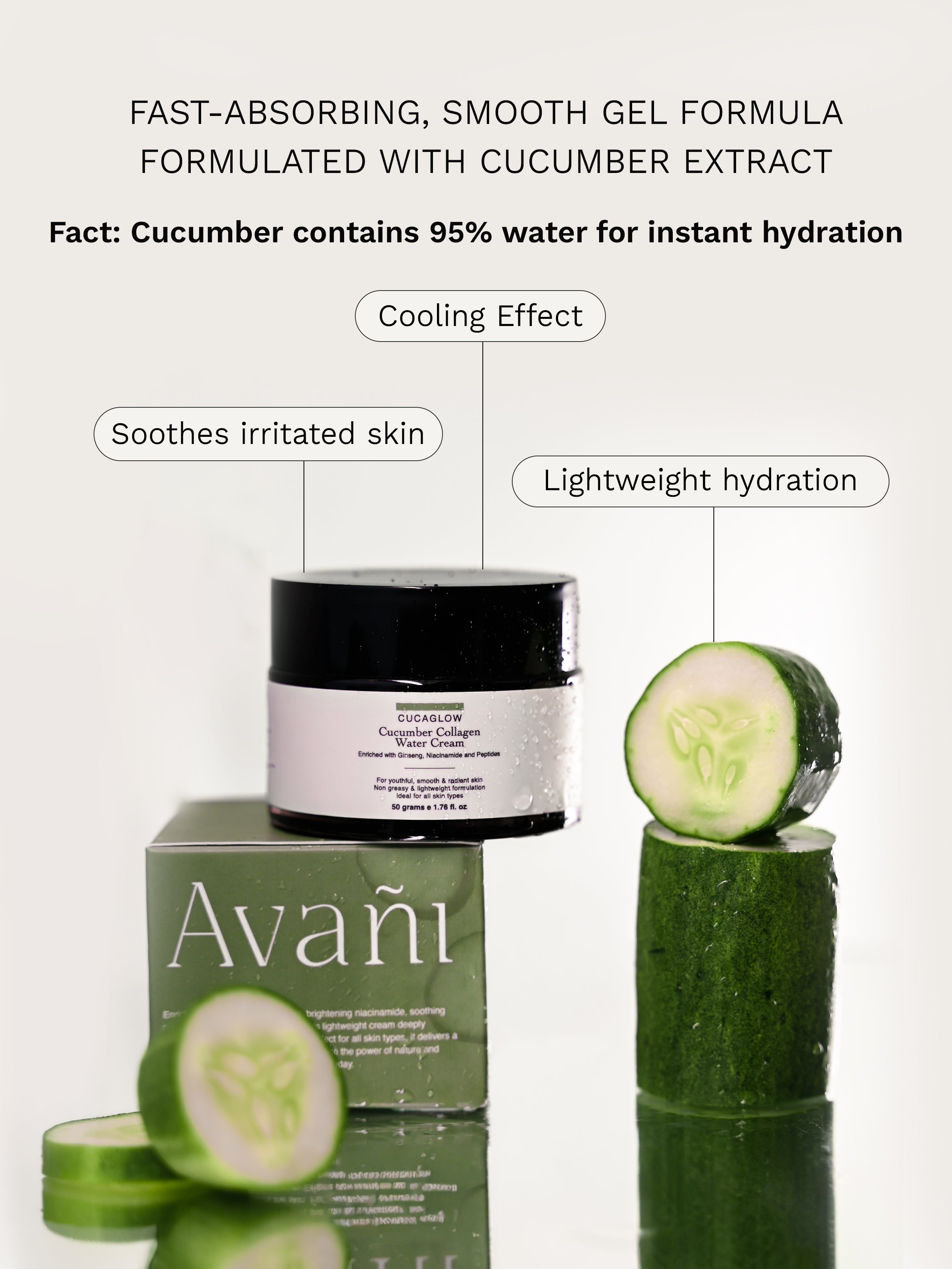 Cucaglow - Cucumber Collagen Water Cream